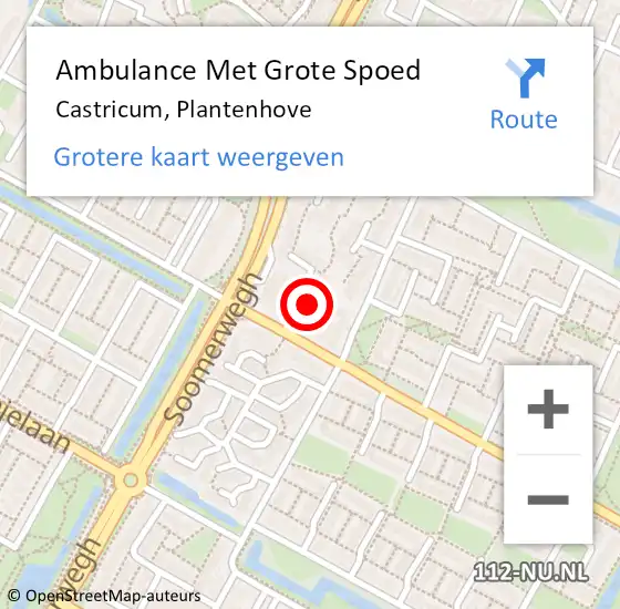 Locatie op kaart van de 112 melding: Ambulance Met Grote Spoed Naar Castricum, Plantenhove op 15 december 2022 17:10