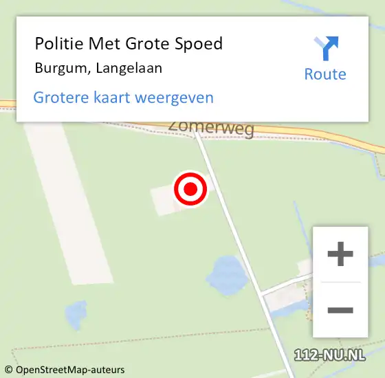 Locatie op kaart van de 112 melding: Politie Met Grote Spoed Naar Burgum, Langelaan op 15 december 2022 17:14