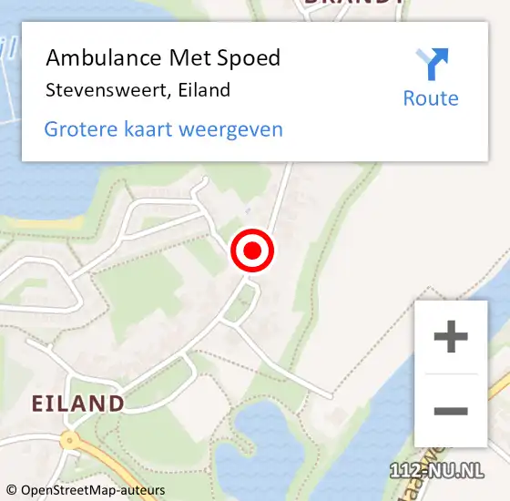 Locatie op kaart van de 112 melding: Ambulance Met Spoed Naar Stevensweert, Eiland op 15 december 2022 17:33
