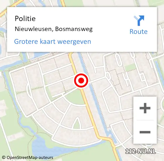 Locatie op kaart van de 112 melding: Politie Nieuwleusen, Bosmansweg op 15 december 2022 17:53