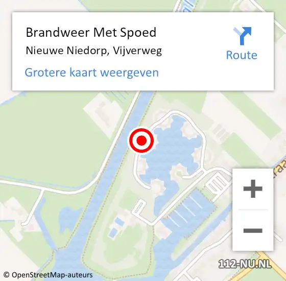 Locatie op kaart van de 112 melding: Brandweer Met Spoed Naar Nieuwe Niedorp, Vijverweg op 15 december 2022 20:25