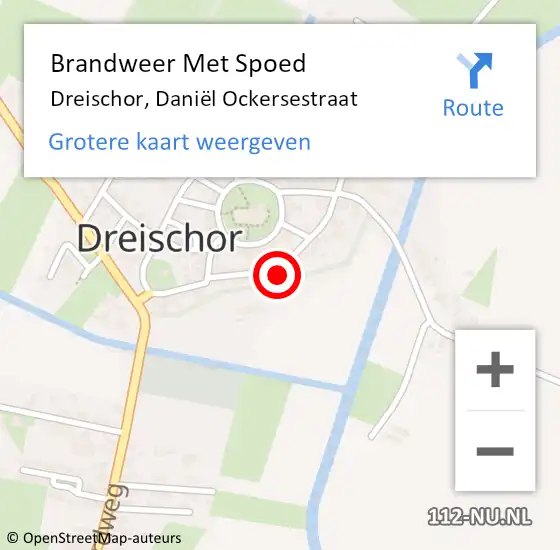 Locatie op kaart van de 112 melding: Brandweer Met Spoed Naar Dreischor, Daniël Ockersestraat op 15 december 2022 21:26