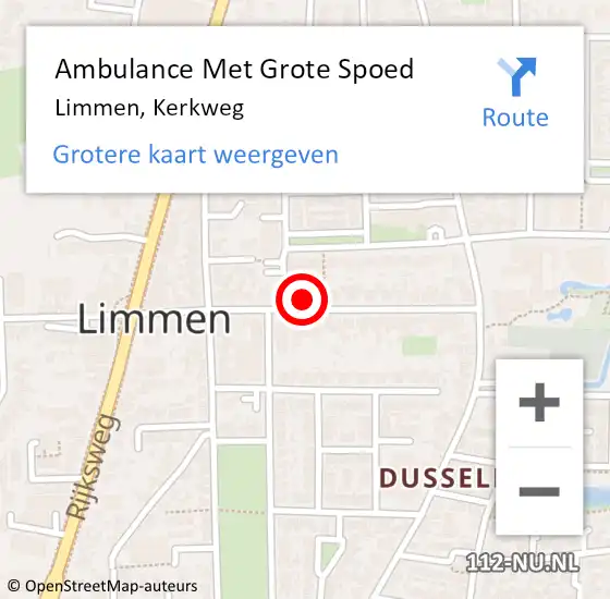 Locatie op kaart van de 112 melding: Ambulance Met Grote Spoed Naar Limmen, Kerkweg op 16 december 2022 07:13