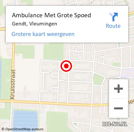 Locatie op kaart van de 112 melding: Ambulance Met Grote Spoed Naar Gendt, Vleumingen op 16 december 2022 10:44