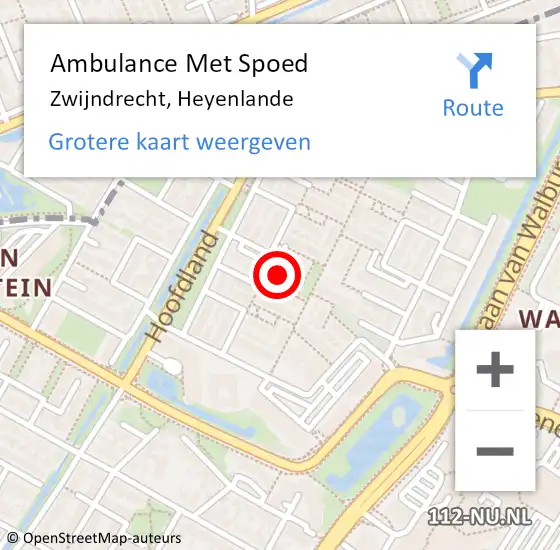 Locatie op kaart van de 112 melding: Ambulance Met Spoed Naar Zwijndrecht, Heyenlande op 16 december 2022 11:44