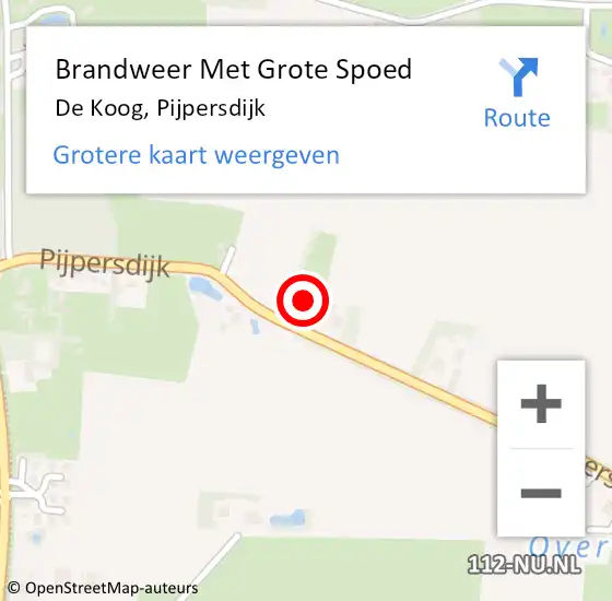 Locatie op kaart van de 112 melding: Brandweer Met Grote Spoed Naar De Koog, Pijpersdijk op 16 december 2022 11:52