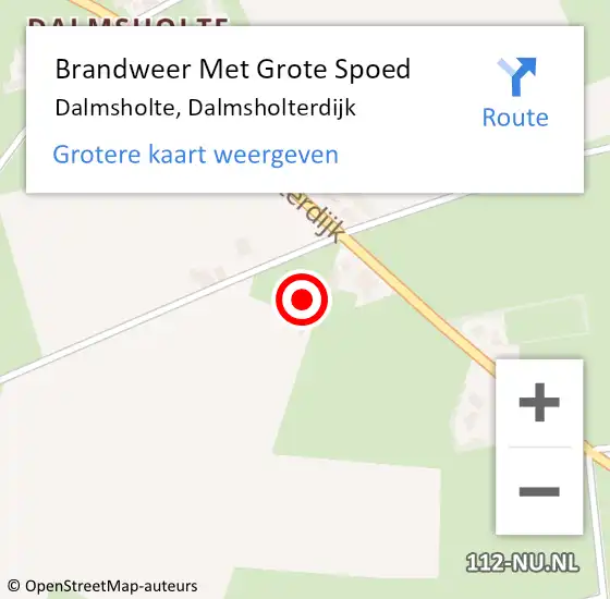 Locatie op kaart van de 112 melding: Brandweer Met Grote Spoed Naar Dalmsholte, Dalmsholterdijk op 16 december 2022 13:04