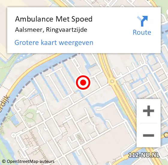Locatie op kaart van de 112 melding: Ambulance Met Spoed Naar Aalsmeer, Ringvaartzijde op 16 december 2022 15:26