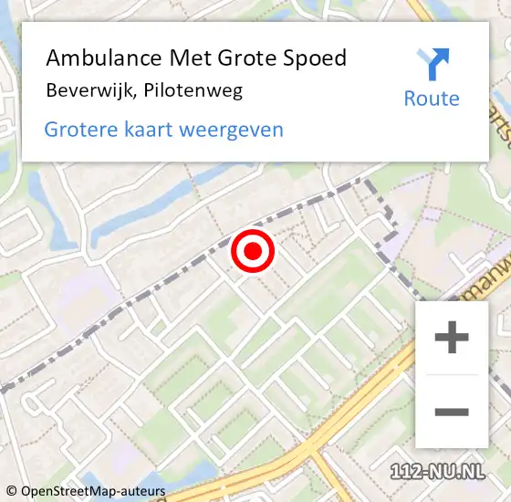 Locatie op kaart van de 112 melding: Ambulance Met Grote Spoed Naar Beverwijk, Pilotenweg op 16 december 2022 16:02