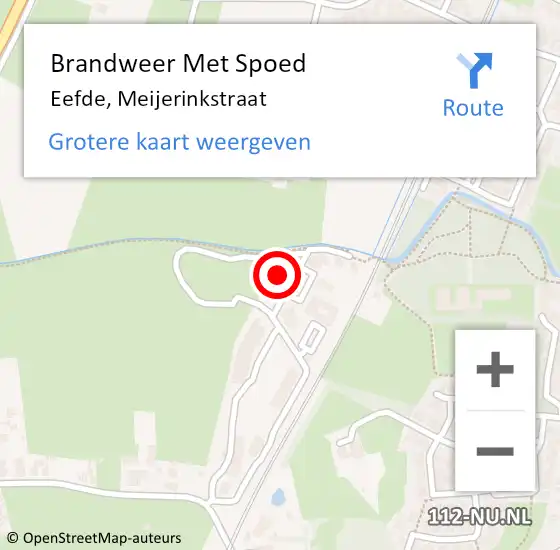 Locatie op kaart van de 112 melding: Brandweer Met Spoed Naar Eefde, Meijerinkstraat op 16 december 2022 16:32