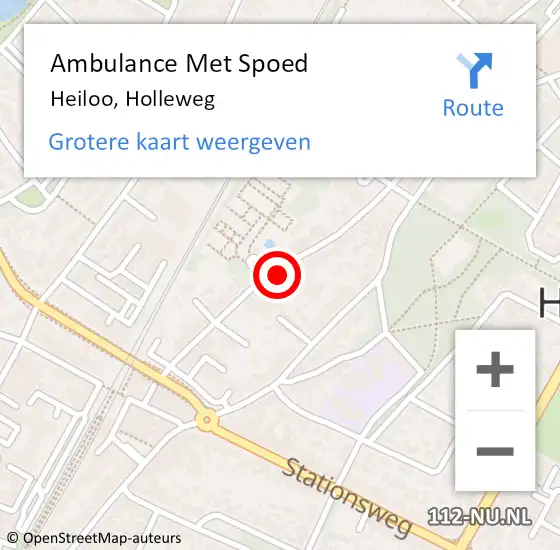 Locatie op kaart van de 112 melding: Ambulance Met Spoed Naar Heiloo, Holleweg op 16 december 2022 17:46