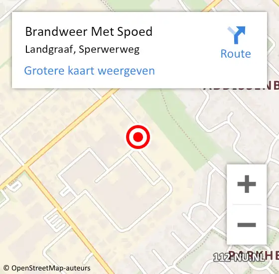 Locatie op kaart van de 112 melding: Brandweer Met Spoed Naar Landgraaf, Sperwerweg op 16 december 2022 21:25