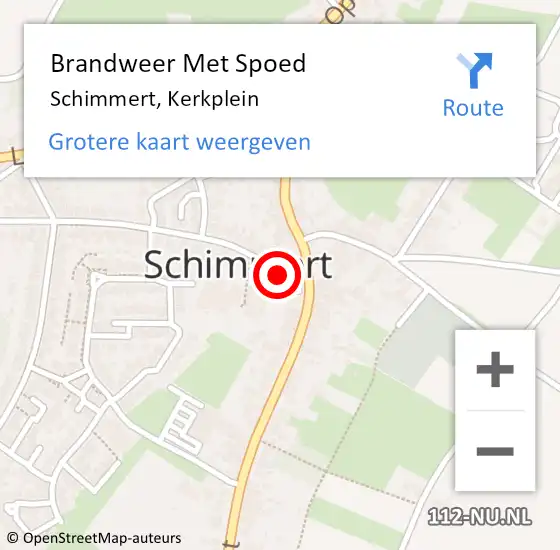 Locatie op kaart van de 112 melding: Brandweer Met Spoed Naar Schimmert, Kerkplein op 16 december 2022 23:44