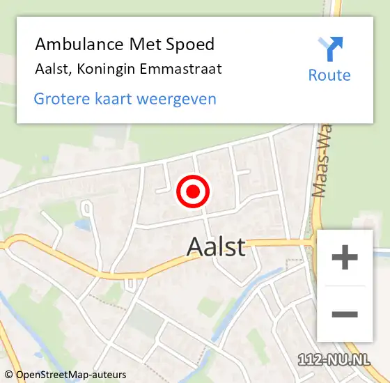 Locatie op kaart van de 112 melding: Ambulance Met Spoed Naar Aalst, Koningin Emmastraat op 17 december 2022 04:18