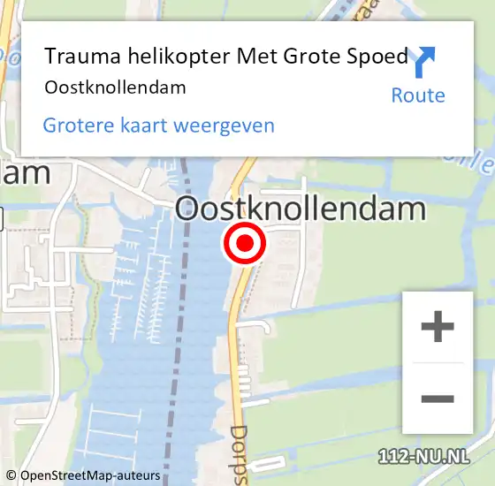 Locatie op kaart van de 112 melding: Trauma helikopter Met Grote Spoed Naar Oostknollendam op 17 december 2022 11:01