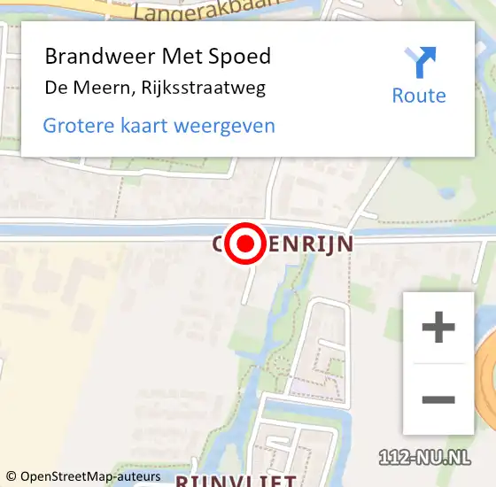 Locatie op kaart van de 112 melding: Brandweer Met Spoed Naar De Meern, Rijksstraatweg op 17 december 2022 15:09