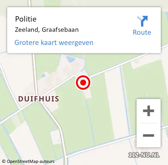 Locatie op kaart van de 112 melding: Politie Zeeland, Graafsebaan op 17 december 2022 15:16