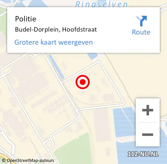 Locatie op kaart van de 112 melding: Politie Budel-Dorplein, Hoofdstraat op 17 december 2022 15:35