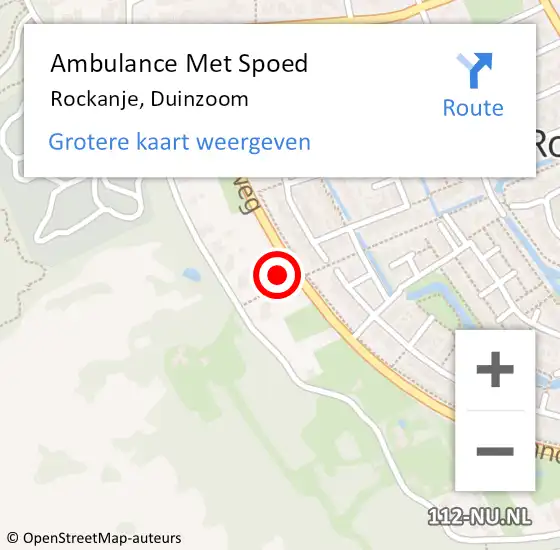Locatie op kaart van de 112 melding: Ambulance Met Spoed Naar Rockanje, Duinzoom op 17 december 2022 16:37