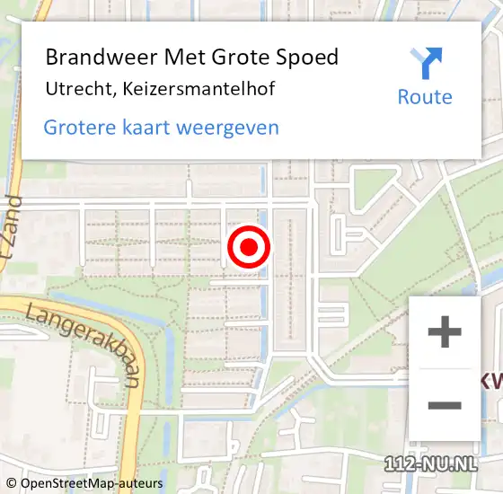 Locatie op kaart van de 112 melding: Brandweer Met Grote Spoed Naar Utrecht, Keizersmantelhof op 17 december 2022 23:07