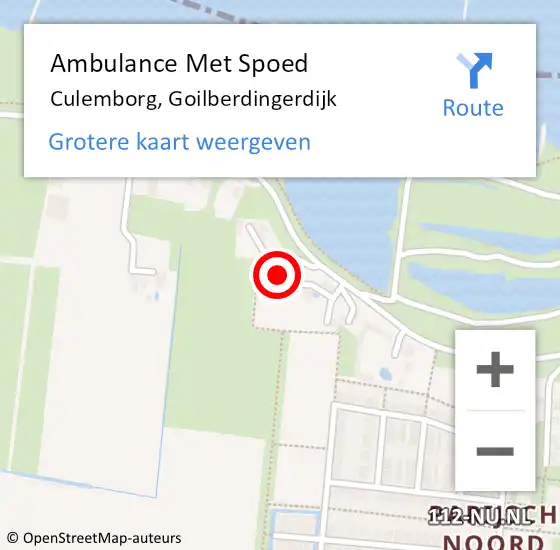 Locatie op kaart van de 112 melding: Ambulance Met Spoed Naar Culemborg, Goilberdingerdijk op 18 december 2022 10:51