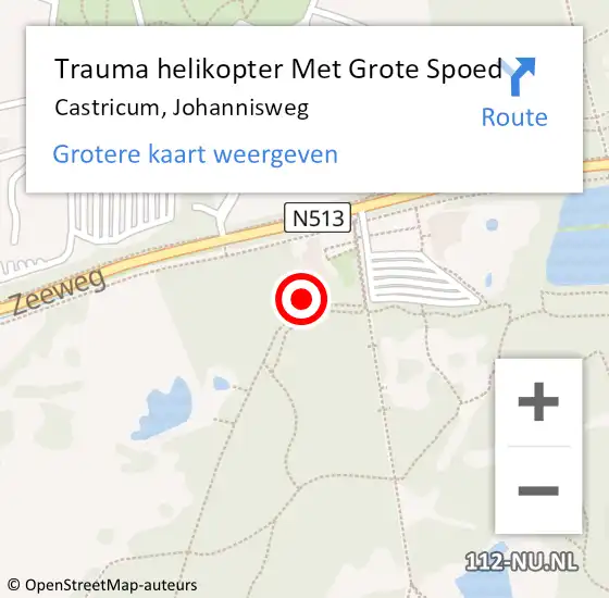 Locatie op kaart van de 112 melding: Trauma helikopter Met Grote Spoed Naar Castricum, Johannisweg op 18 december 2022 13:15