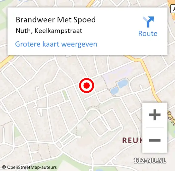 Locatie op kaart van de 112 melding: Brandweer Met Spoed Naar Nuth, Keelkampstraat op 18 december 2022 14:11