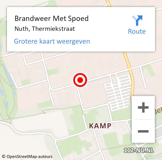 Locatie op kaart van de 112 melding: Brandweer Met Spoed Naar Nuth, Thermiekstraat op 19 december 2022 01:36