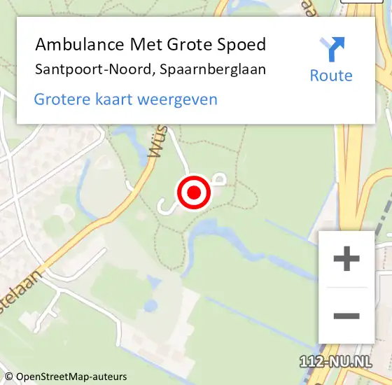 Locatie op kaart van de 112 melding: Ambulance Met Grote Spoed Naar Santpoort-Noord, Spaarnberglaan op 19 december 2022 01:44