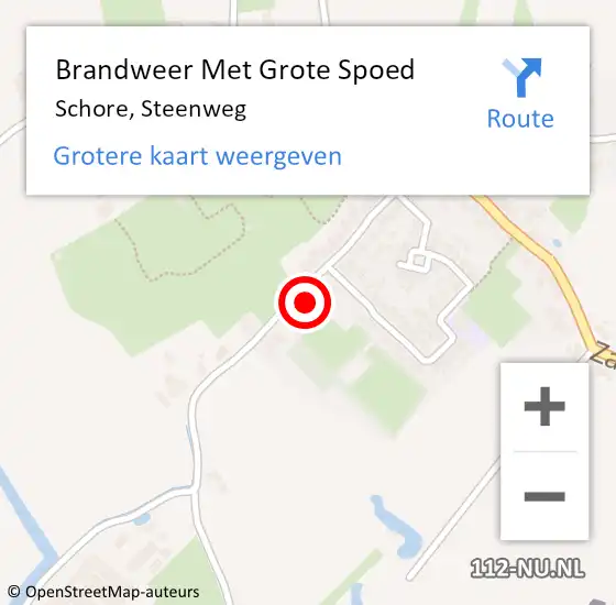Locatie op kaart van de 112 melding: Brandweer Met Grote Spoed Naar Schore, Steenweg op 19 december 2022 09:05