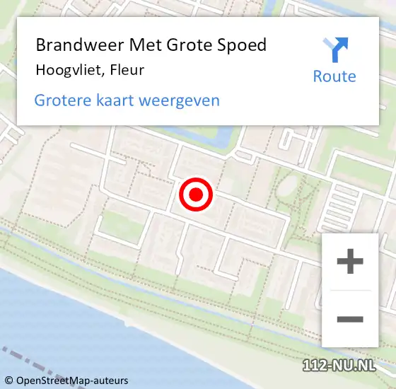 Locatie op kaart van de 112 melding: Brandweer Met Grote Spoed Naar Hoogvliet, Fleur op 19 december 2022 14:44