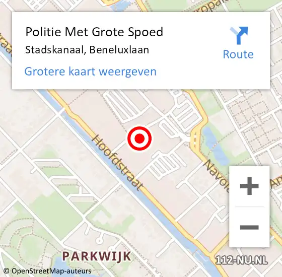 Locatie op kaart van de 112 melding: Politie Met Grote Spoed Naar Stadskanaal, Beneluxlaan op 19 december 2022 15:49