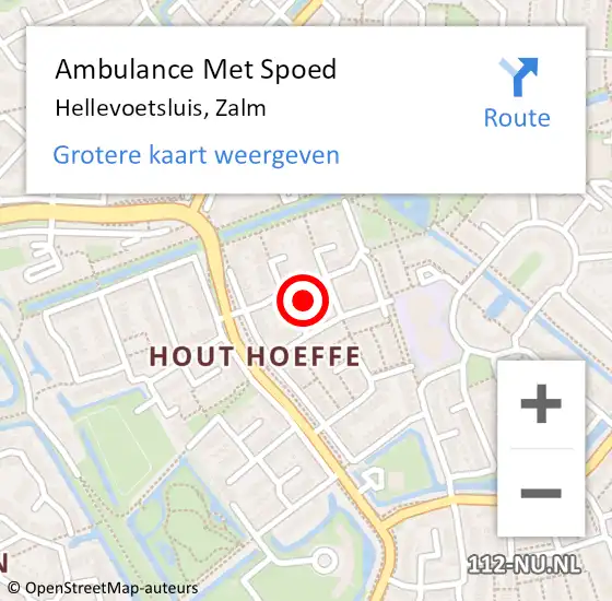 Locatie op kaart van de 112 melding: Ambulance Met Spoed Naar Hellevoetsluis, Zalm op 19 december 2022 15:55
