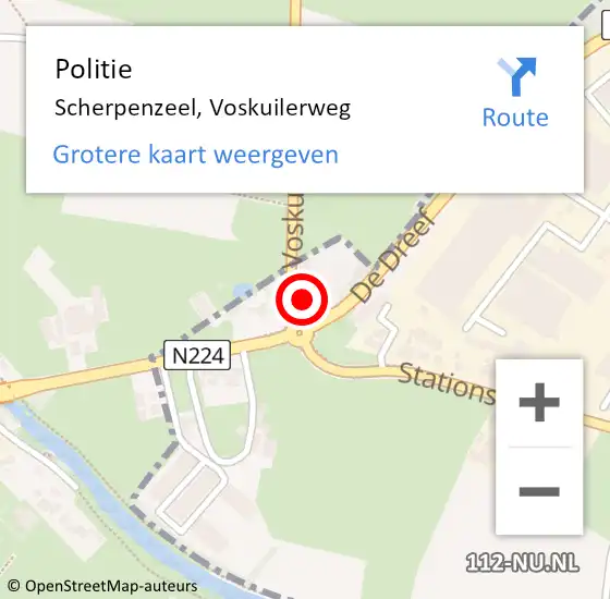 Locatie op kaart van de 112 melding: Politie Scherpenzeel, Voskuilerweg op 19 december 2022 18:43