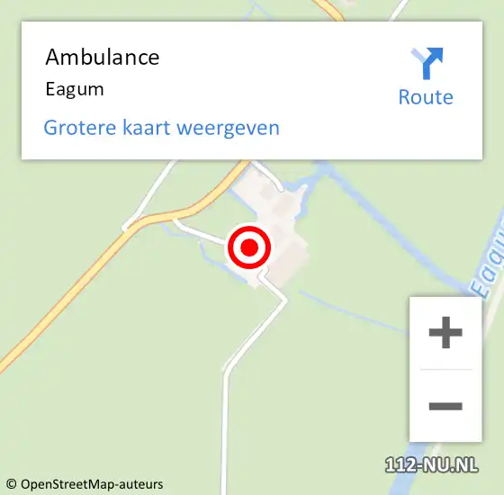Locatie op kaart van de 112 melding: Ambulance Eagum op 19 december 2022 18:52