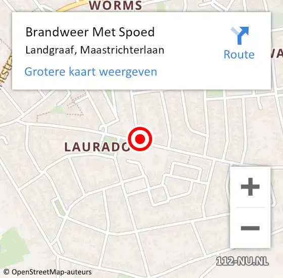 Locatie op kaart van de 112 melding: Brandweer Met Spoed Naar Landgraaf, Maastrichterlaan op 19 december 2022 20:31