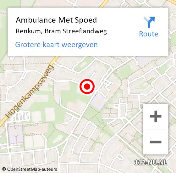 Locatie op kaart van de 112 melding: Ambulance Met Spoed Naar Renkum, Bram Streeflandweg op 19 december 2022 23:52