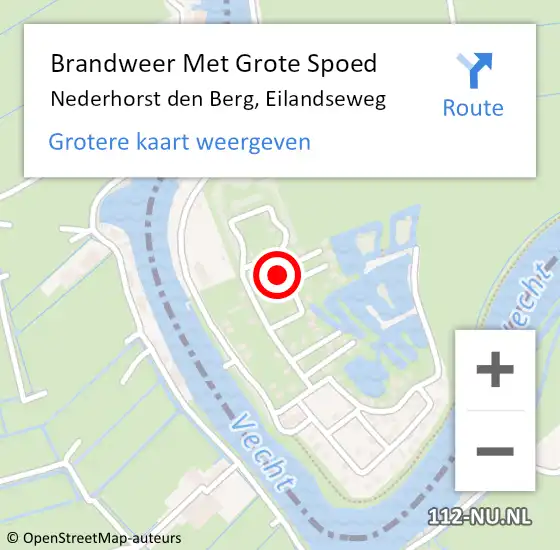 Locatie op kaart van de 112 melding: Brandweer Met Grote Spoed Naar Nederhorst den Berg, Eilandseweg op 20 december 2022 00:06
