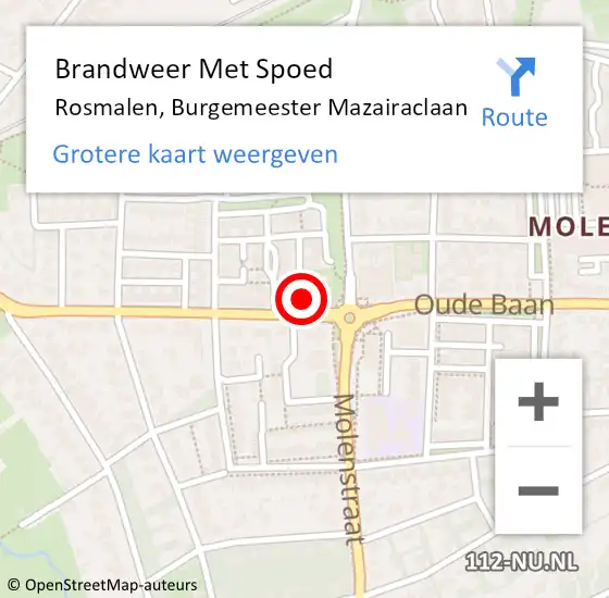 Locatie op kaart van de 112 melding: Brandweer Met Spoed Naar Rosmalen, Burgemeester Mazairaclaan op 20 december 2022 05:18
