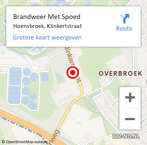 Locatie op kaart van de 112 melding: Brandweer Met Spoed Naar Hoensbroek, Klinkertstraat op 20 december 2022 06:43