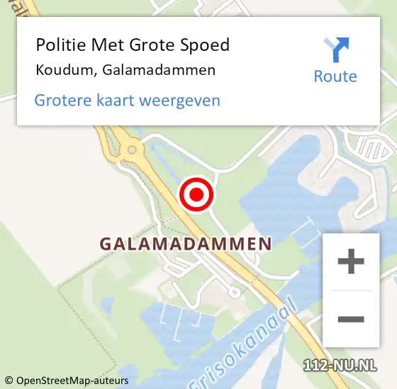 Locatie op kaart van de 112 melding: Politie Met Grote Spoed Naar Koudum, Galamadammen op 20 december 2022 06:48