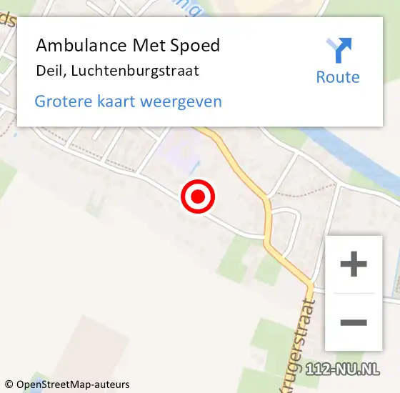 Locatie op kaart van de 112 melding: Ambulance Met Spoed Naar Deil, Luchtenburgstraat op 20 december 2022 07:25