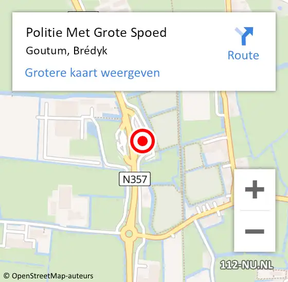 Locatie op kaart van de 112 melding: Politie Met Grote Spoed Naar Goutum, Brédyk op 20 december 2022 14:08