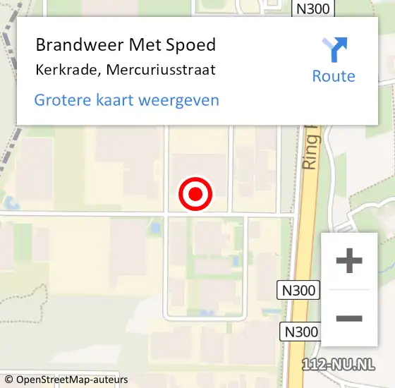 Locatie op kaart van de 112 melding: Brandweer Met Spoed Naar Kerkrade, Mercuriusstraat op 21 december 2022 00:41