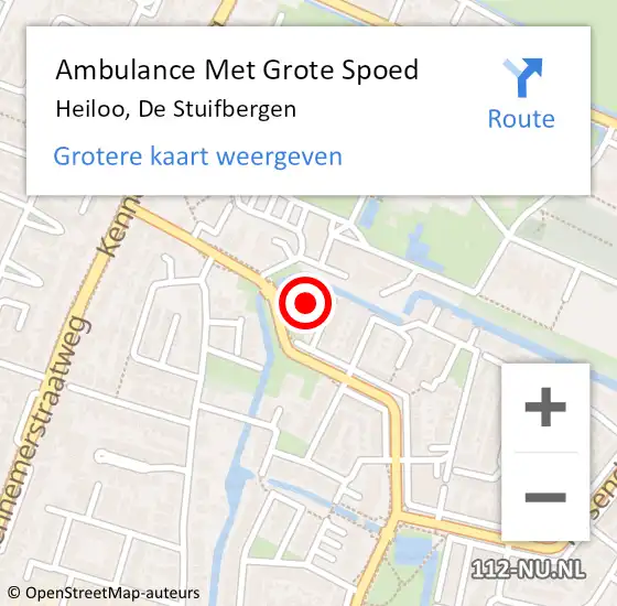 Locatie op kaart van de 112 melding: Ambulance Met Grote Spoed Naar Heiloo, De Stuifbergen op 21 december 2022 06:56