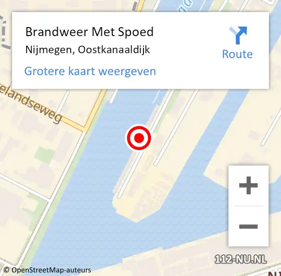 Locatie op kaart van de 112 melding: Brandweer Met Spoed Naar Nijmegen, Oostkanaaldijk op 21 december 2022 08:46