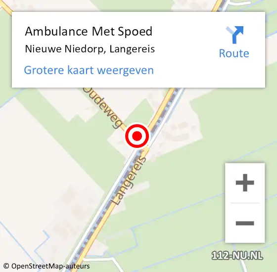 Locatie op kaart van de 112 melding: Ambulance Met Spoed Naar Nieuwe Niedorp, Langereis op 21 december 2022 13:07