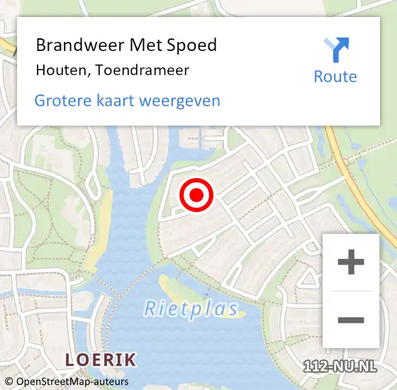 Locatie op kaart van de 112 melding: Brandweer Met Spoed Naar Houten, Toendrameer op 21 december 2022 15:29