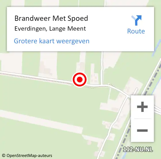 Locatie op kaart van de 112 melding: Brandweer Met Spoed Naar Everdingen, Lange Meent op 21 december 2022 17:04