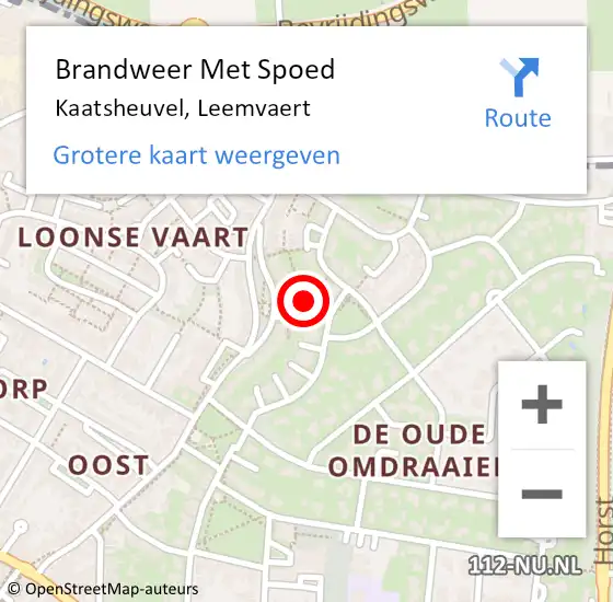 Locatie op kaart van de 112 melding: Brandweer Met Spoed Naar Kaatsheuvel, Leemvaert op 21 december 2022 19:06